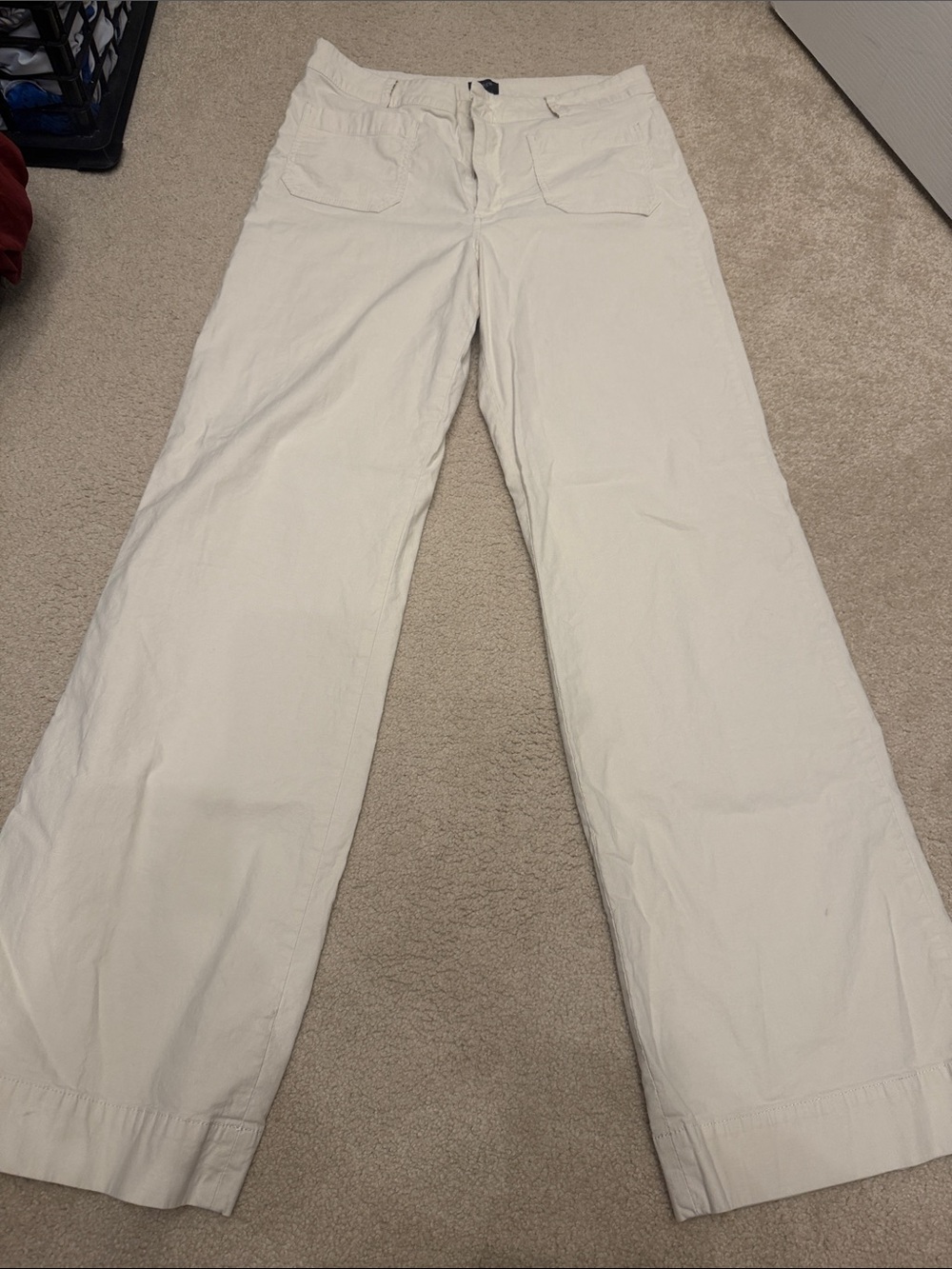 Jcrew Lizzie patch pocket wide leg pant 31 T ivory cream